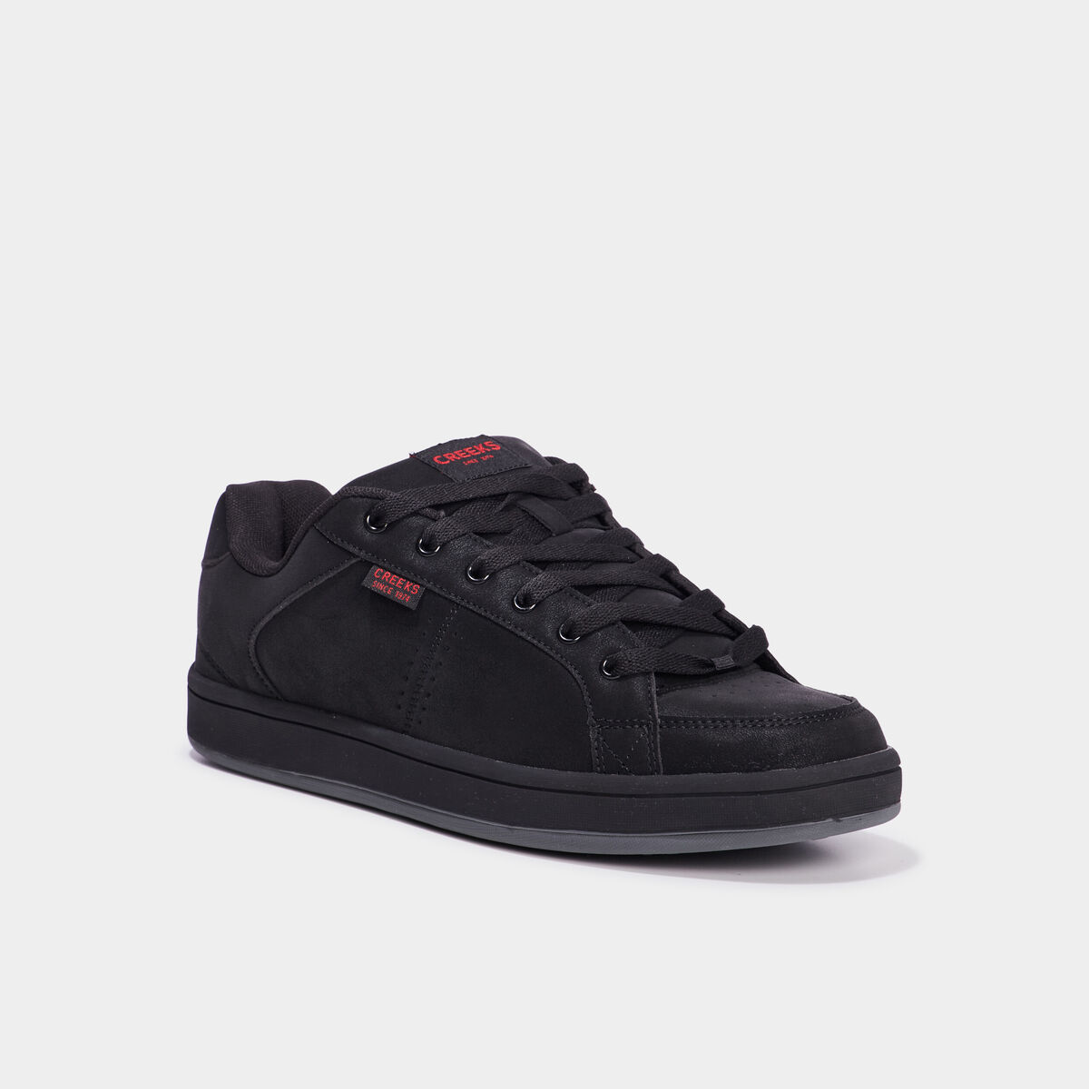 Tennis à lacets bout rond noir homme