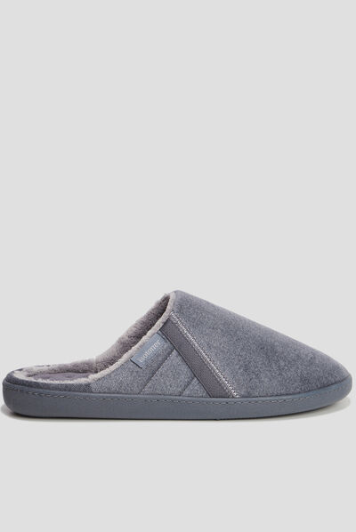 Chaussons mules Isotoner Ergonomie gris homme