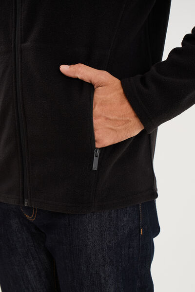 Veste polaire zipp&eacute; col montant noir homme