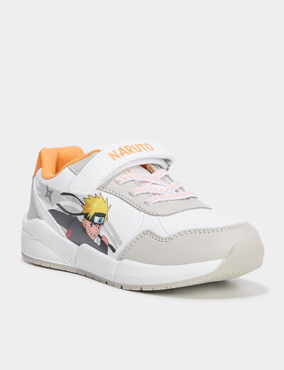 Baskets running à scratchs Naruto blanc garçon