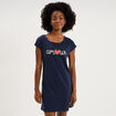 Chemise de nuit manches courtes coton bleu marine femme