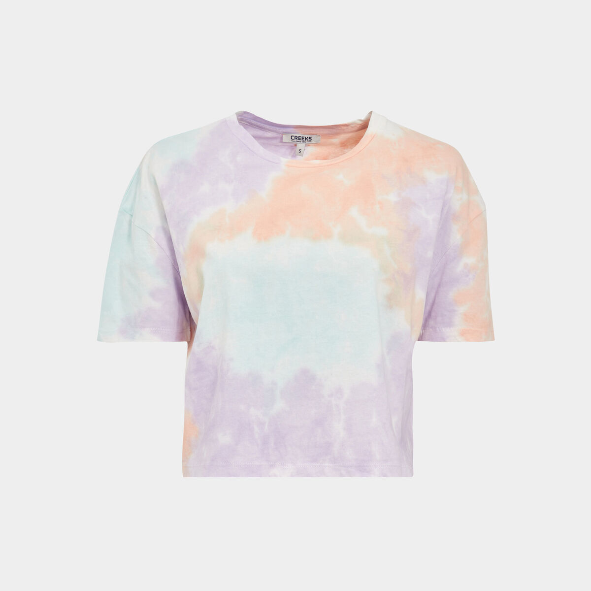 T-shirt cropped oversize Creeks rose femme