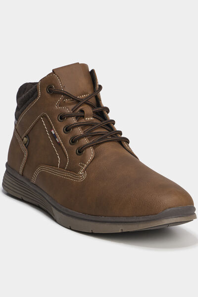 Bottines montantes &agrave; lacets marron clair homme