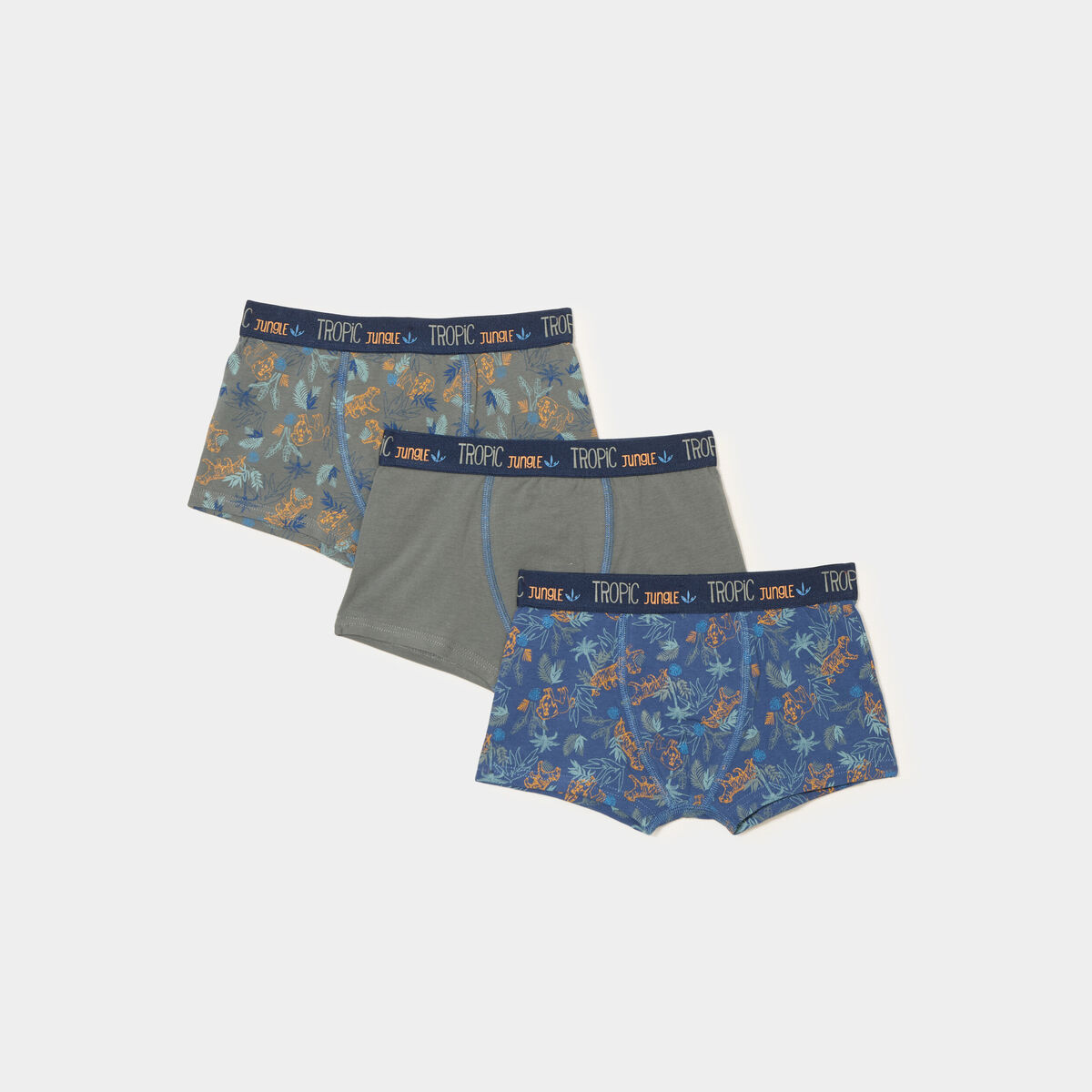 Lot 3 boxers coton bleu gar&ccedil;on