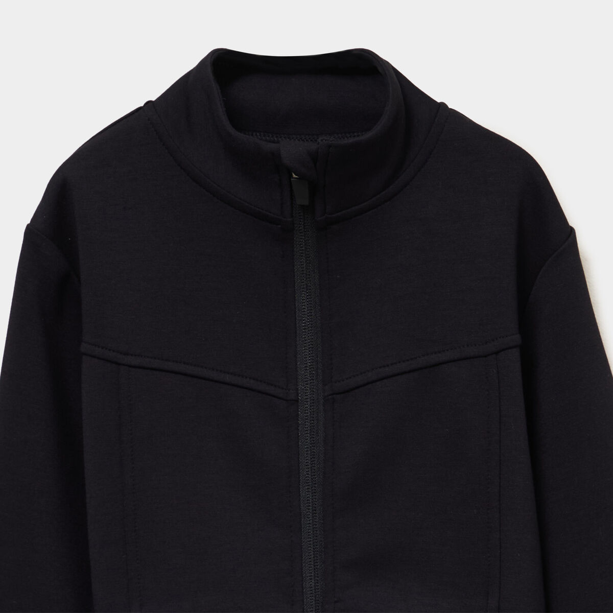 Gilet de sport zipp&eacute; col camionneur noir fille