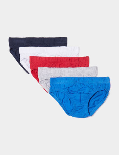 Lot 5 slips coton bleu marine garçon