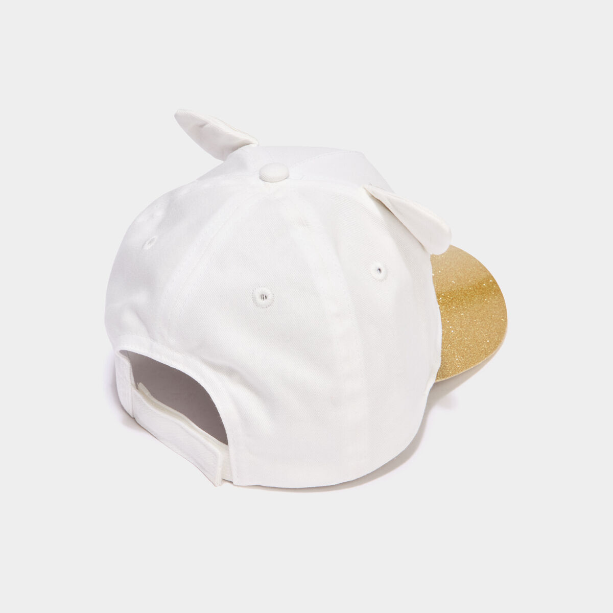 Casquette &agrave; paillettes coton couleur or fille