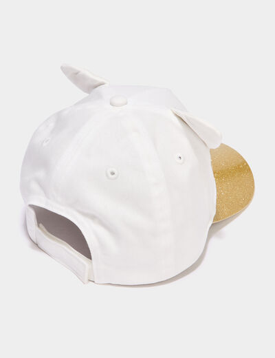 Casquette &agrave; paillettes coton couleur or fille