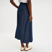 Jupe longue en jean boutonn&eacute;e coton denim brut femme