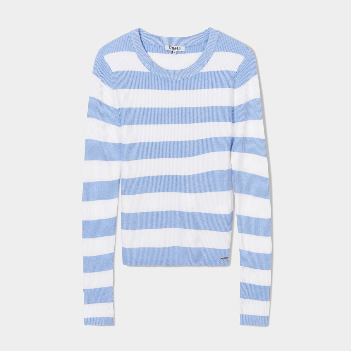 Pull côtelé manches longues Creeks blanc femme