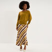 Pull encolure bateau manches longues vert olive femme