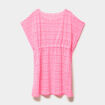 Robe de plage ajour&eacute;e rose fluo fille