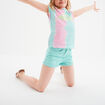 Short ajusté en twill bleu turquoise fille