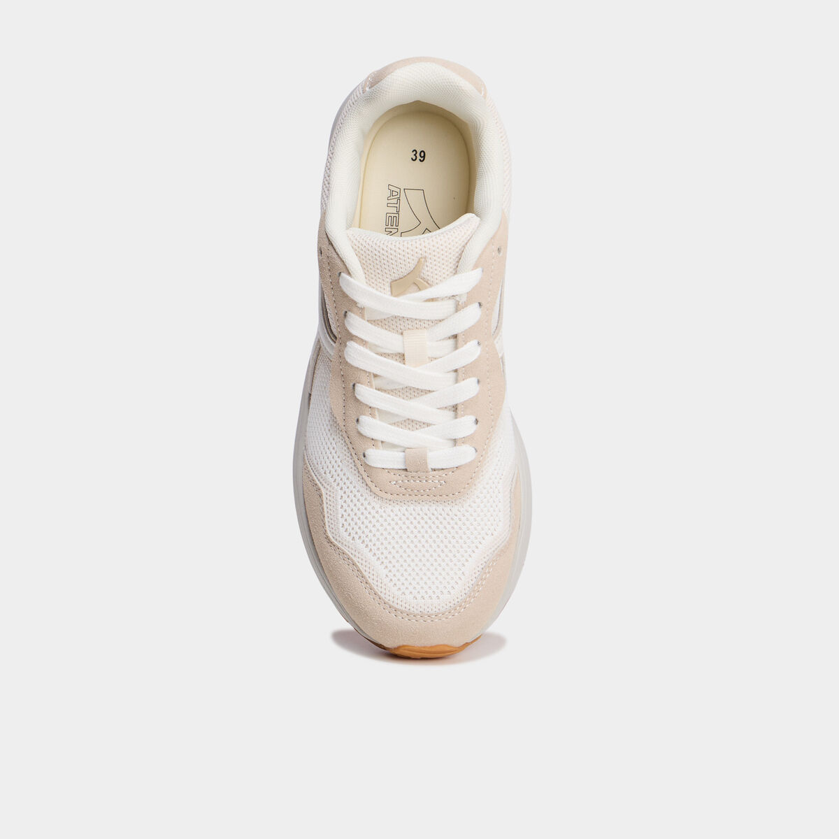 Baskets running &agrave; lacets sable femme