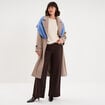 Pantalon large fluide taille &eacute;lastiqu&eacute;e marron fonc&eacute; femme