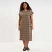 Robe courte droite manches courtes sable femme grande taille