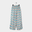 Pantalon smocké large fluide bleu turquoise fille