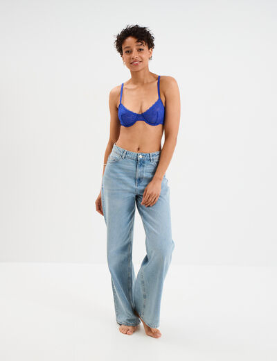 Soutien-gorge emboîtant dentelle bleu electrique femme