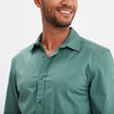 Chemise effet stretch manches longues vert foncé homme