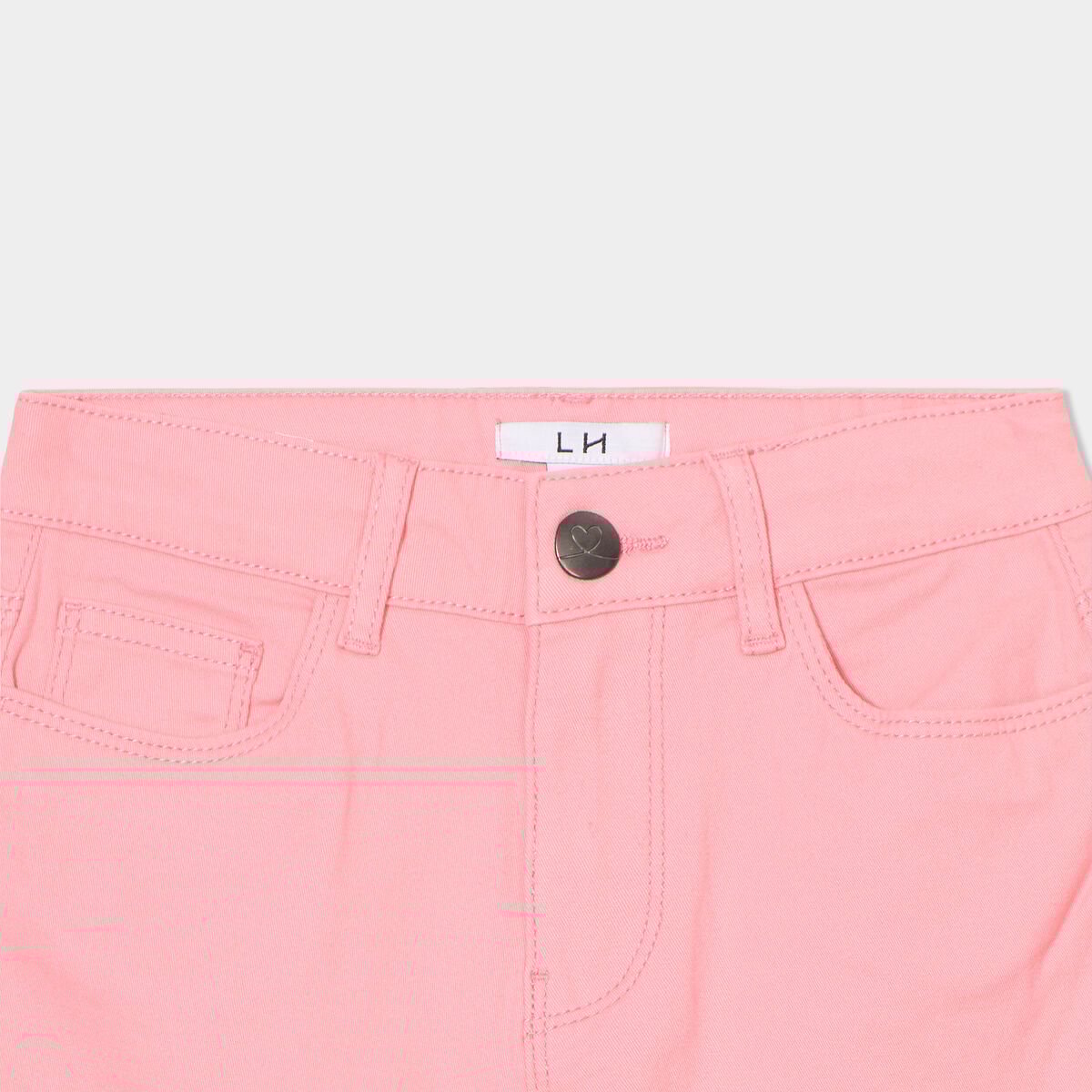 Short ajusté en twill rose fille