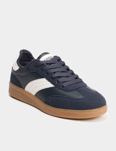 Tennis basses à lacets bleu marine garçon
