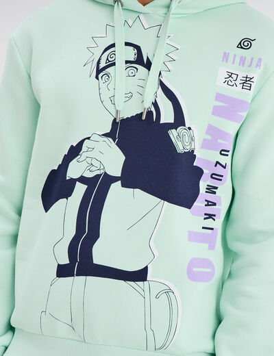 Sweat hoodie à capuche Naruto vert pastel homme