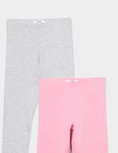 Lot 2 leggings coton gris clair fille