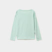 T-shirt col rond manches longues coton vert pastel fille