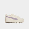 Tennis basses suédine en cuir Puma ivoire femme