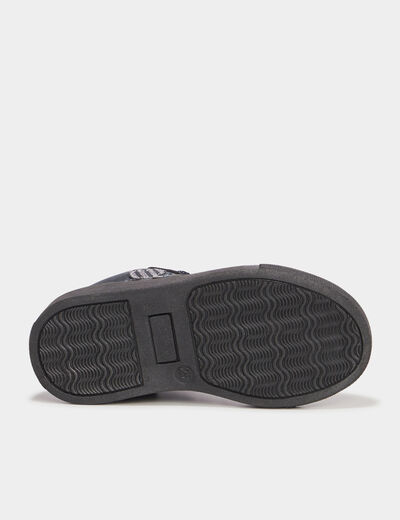 Baskets montantes zippées vernies bleu marine fille