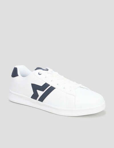 Tennis basses à lacets blanc homme