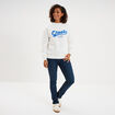 Sweat molleton col rond manches longues blanc femme