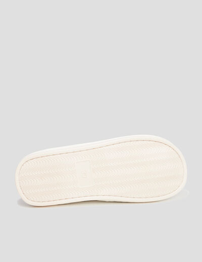 Chaussons mules fourrés gris femme