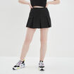 Jupe-short courte droite plissée noir femme