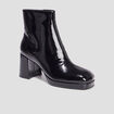 Bottines plateformes vernies &agrave; talons noir femme