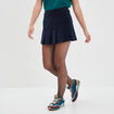 Jupe plissée velours bleu marine femme