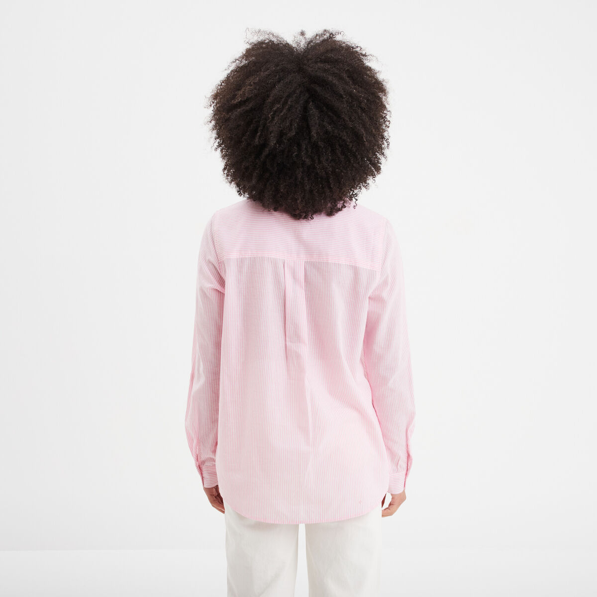 Chemise manches ajustables 1 poche coton blanc femme
