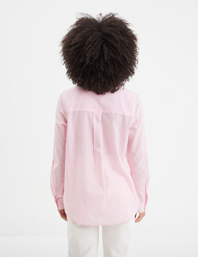 Chemise manches ajustables 1 poche coton blanc femme