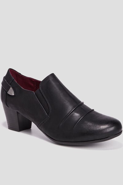 Low-boots confort &agrave; talons pied large noir femme