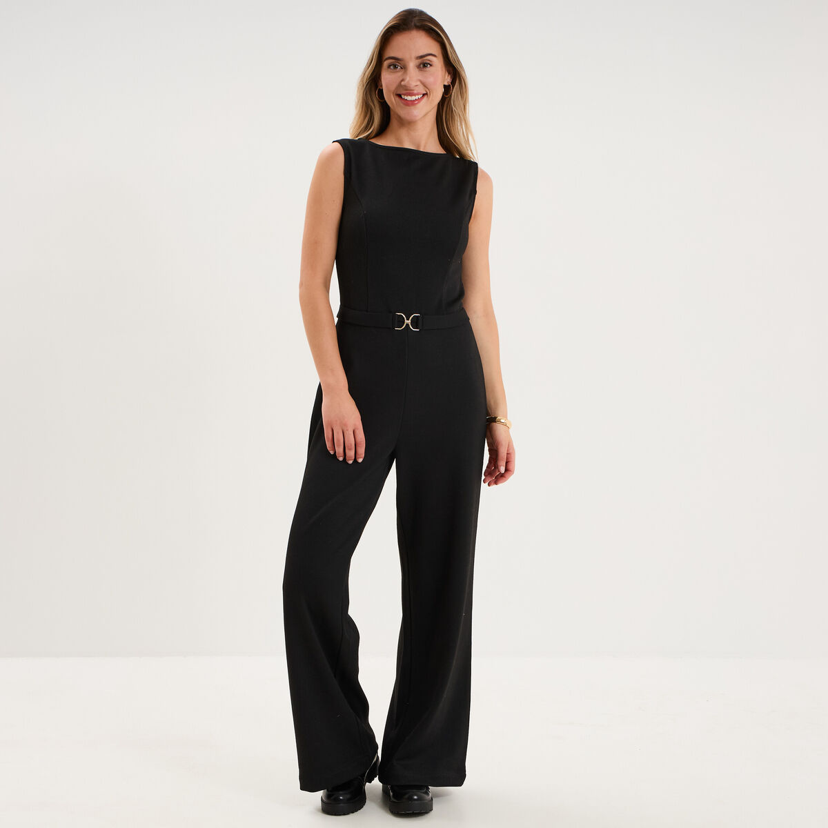 Combinaison pantalon sans manches noir femme