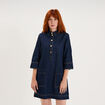 Robe courte en denim manches 3/4 denim brut femme