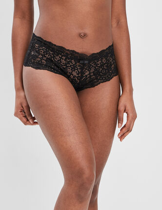 Shorty en dentelle noir femme