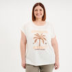 T-shirt droit manches courtes col rond blanc femme grande taille