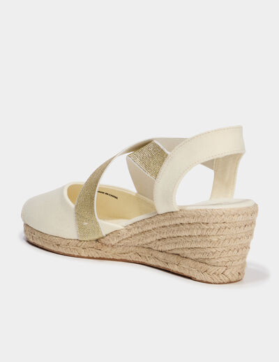 Sandales espadrilles compens&eacute;es en corde sable femme