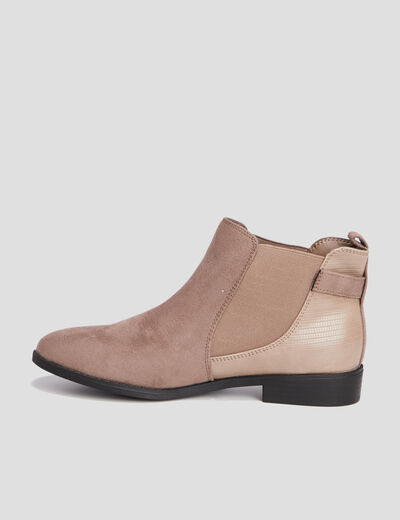 Bottines chelsea avec boucles taupe femme