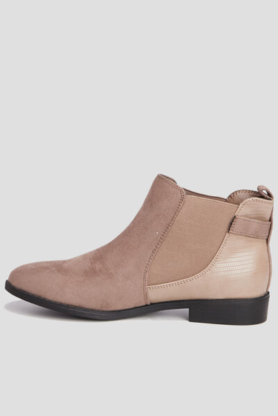 Bottines chelsea avec boucles taupe femme