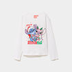 T-shirt manches longues No&euml;l Stitch blanc fille