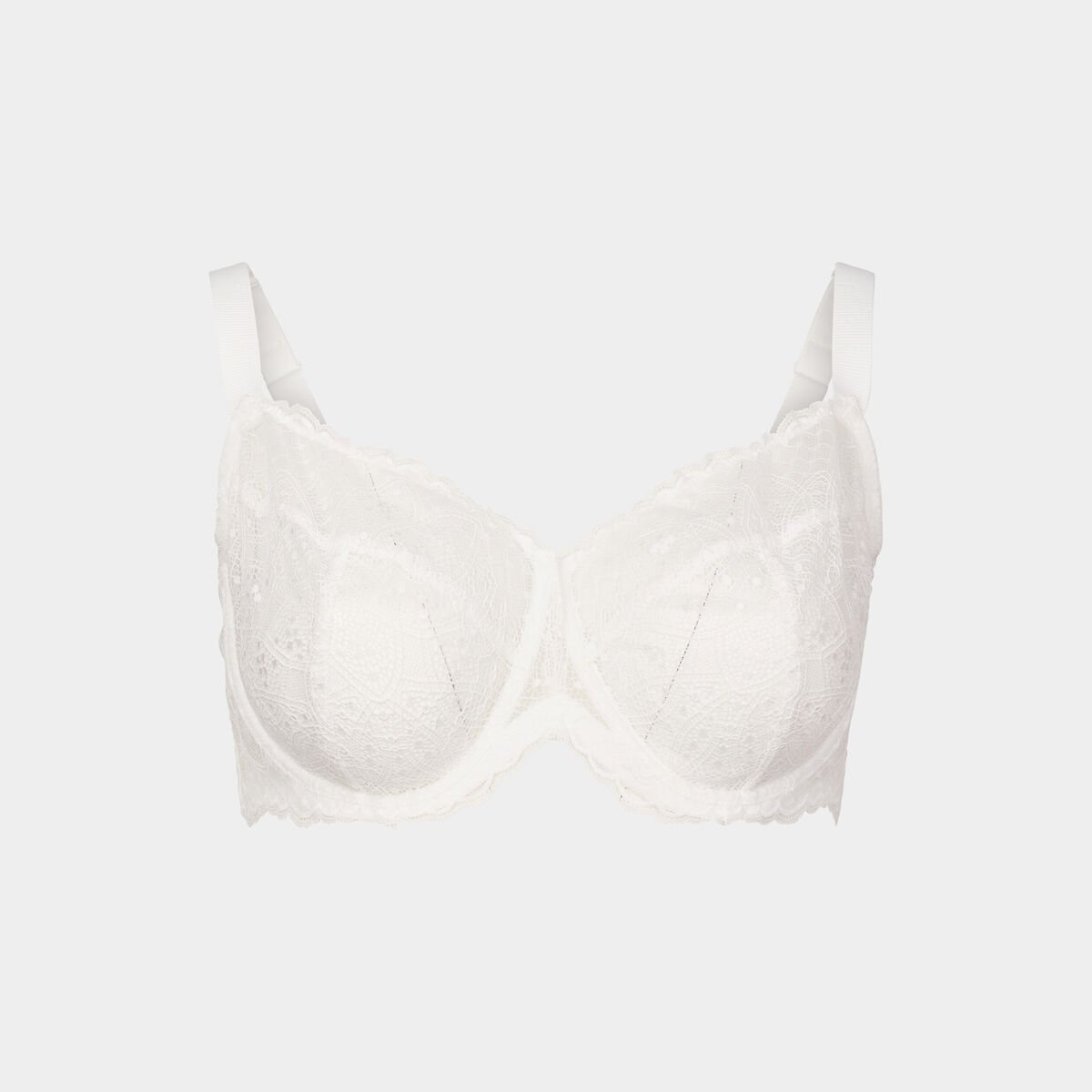 Soutien-gorge emboîtant en dentelle blanc femme grande taille