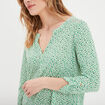 T-shirt manches longues à revers vert femme