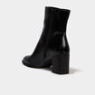 Bottines lisses talon bloc noir femme